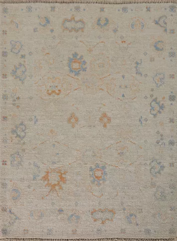 Vegetable Dye Oushak Turkish Accent Rug 3x4