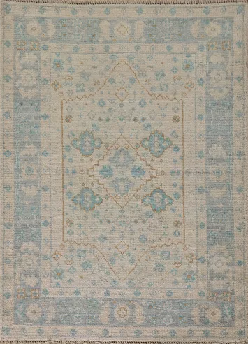 Vegetable Dye Oushak Accent Turkish Rug 3x4