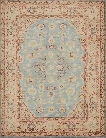 Vegetable Dye Oushak Turkish Foyer Rug 3x4