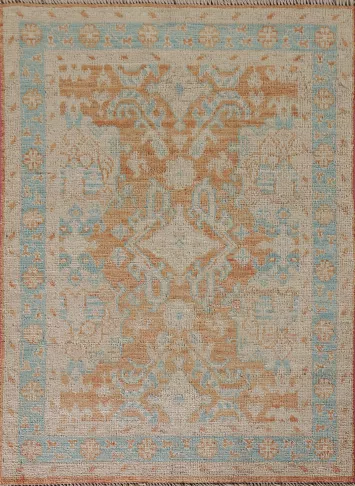 Vegetable Dye Oushak Turkish Accent Rug 3x4
