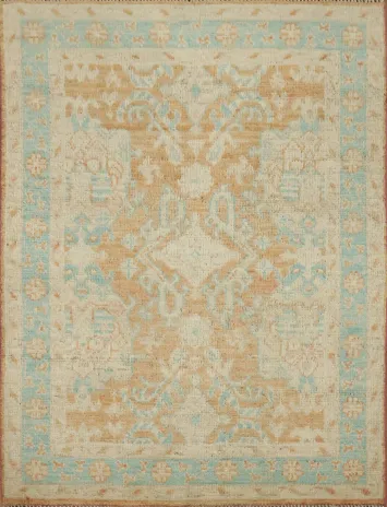 Vegetable Dye Oushak Turkish Accent Rug 3x4