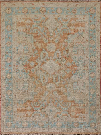 Vegetable Dye Oushak Turkish Accent Rug 3x4