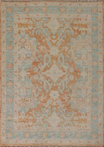 Vegetable Dye Oushak Turkish Accent Rug 3x4