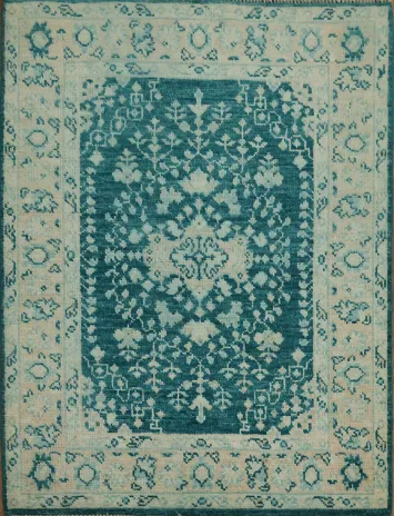 Vegetable Dye Oushak Turkish Accent Rug 3x4