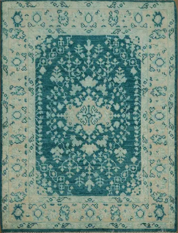Vegetable Dye Oushak Turkish Foyer Rug 3x4