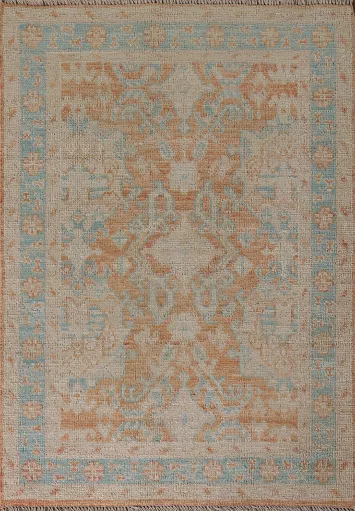 Vegetable Dye Oushak Turkish Accent Rug 3x4