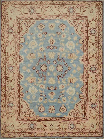 Vegetable Dye Oushak Turkish Foyer Rug 3x4