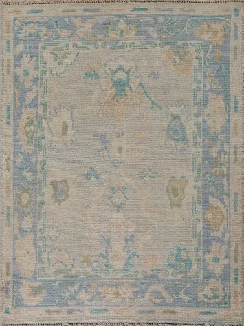 Vegetable Dye Oushak Turkish Accent Rug 3x4