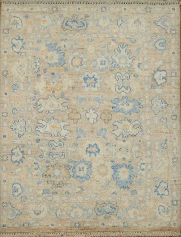 Vegetable Dye Oushak Turkish Foyer Rug 3x4