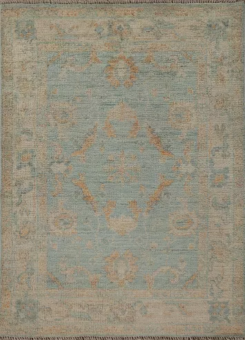 Vegetable Dye Oushak Turkish Rug 3x4