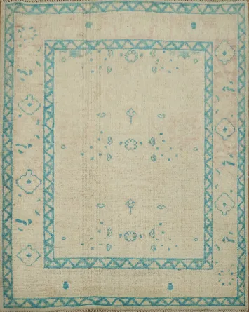 Vegetable Dye Wool Oushak Turkish Rug 3x4