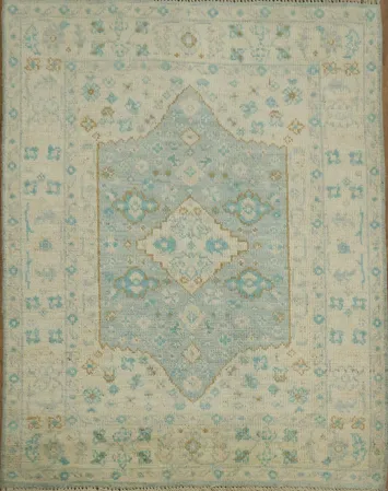 Vegetable Dye Oushak Turkish Accent Rug 3x4
