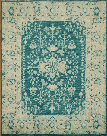 Vegetable Dye Oushak Turkish Foyer Rug 3x4