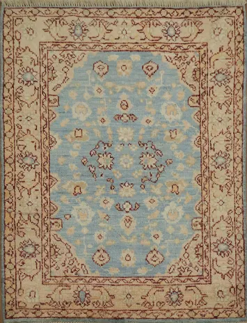 Vegetable Dye Oushak Turkish Rug 3x4