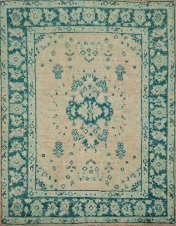 Vegetable Dye Oushak Turkish Accent Rug 3x4