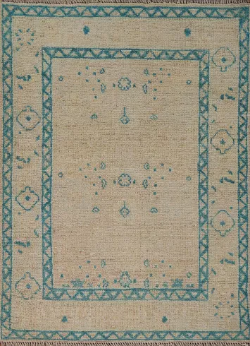 Vegetable Dye Oushak Turkish Rug 3x4