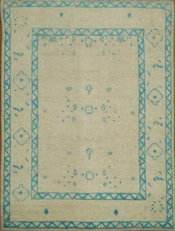 Vegetable Dye Oushak Turkish Rug 3x4