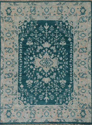 Vegetable Dye Oushak Turkish Foyer Rug 3x4