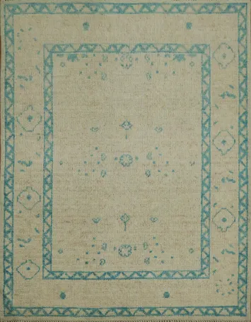 Vegetable Dye Oushak Turkish Rug 3x4