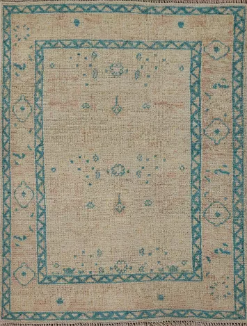 Vegetable Dye Oushak Turkish Rug 3x4