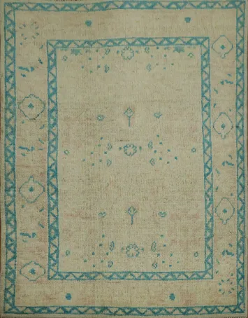 Vegetable Dye Oushak Turkish Rug 3x4