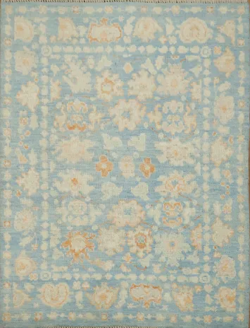 Vegetable Dye Oushak Turkish Foyer Rug 3x4