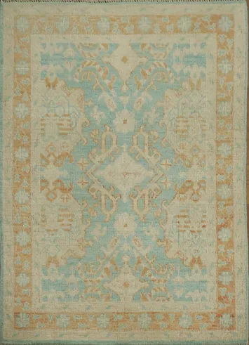 Vegetable Dye Oushak Turkish Rug 3x4