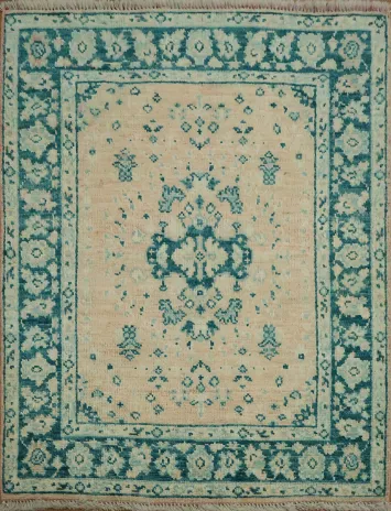 Vegetable Dye Oushak Turkish Rug 3x4