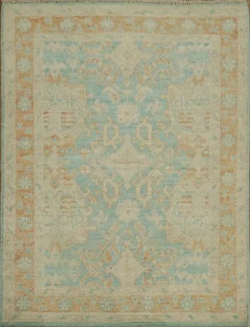 Vegetable Dye Oushak Turkish Rug 3x4
