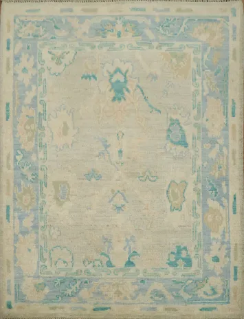 Vegetable Dye Oushak Turkish Accent Rug 3x4