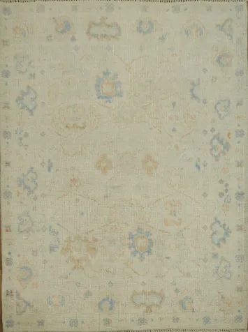 Vegetable Dye Oushak Turkish Accent Rug 3x4