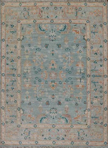 Vegetable Dye Oushak Turkish Rug 3x4