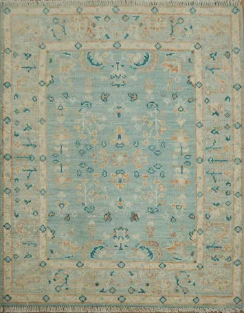 Vegetable Dye Oushak Turkish Rug 3x4