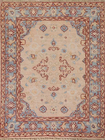 Vegetable Dye Oushak Turkish Accent Rug 3x4