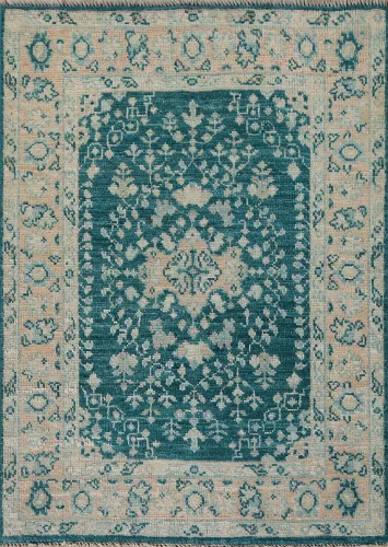 Vegetable Dye Oushak Turkish Foyer Rug 3x4
