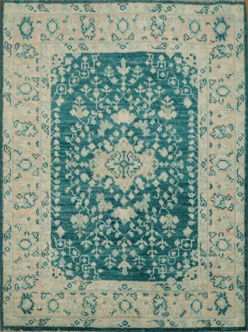 Vegetable Dye Oushak Turkish Foyer Rug 3x4