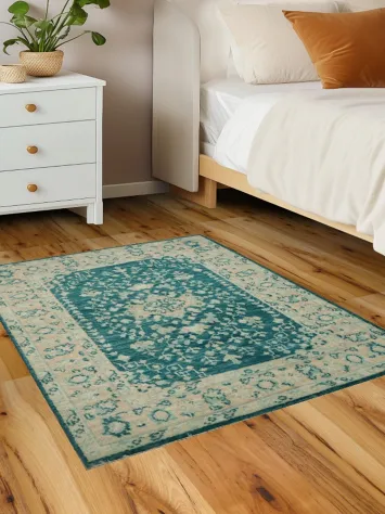 Vegetable Dye Oushak Turkish Foyer Rug 3x4