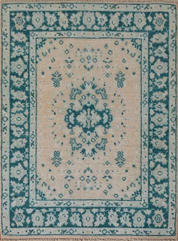 Vegetable Dye Oushak Turkish Accent Rug 3x4