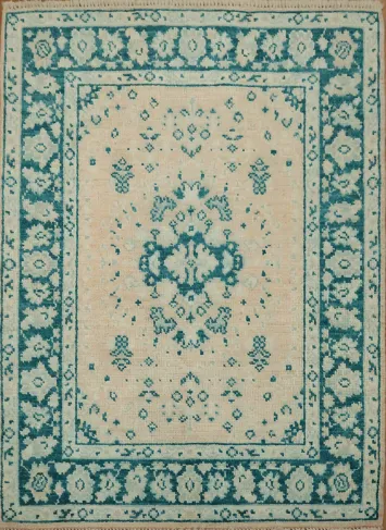 Vegetable Dye Oushak Turkish Accent Rug 3x4