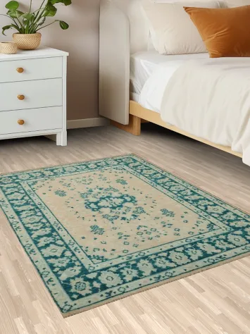 Vegetable Dye Oushak Turkish Accent Rug 3x4