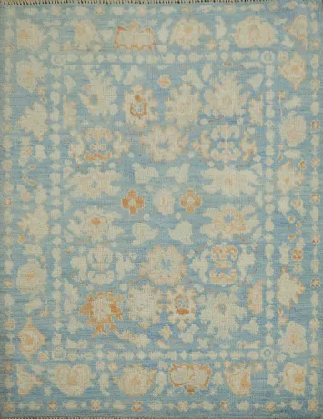 Vegetable Dye Oushak Turkish Accent Rug 3x4