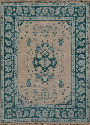 Vegetable Dye Oushak Turkish Accent Rug 3x4