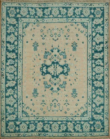 Vegetable Dye Oushak Turkish Accent Rug 3x4