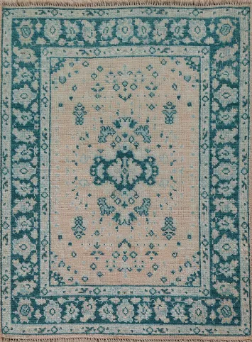 Vegetable Dye Oushak Turkish Accent Rug 3x4