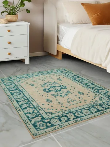 Vegetable Dye Oushak Turkish Accent Rug 3x4