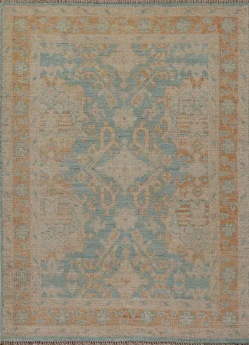 Vegetable Dye Oushak Turkish Accent Rug 3x4