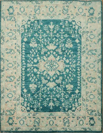 Vegetable Dye Oushak Turkish Accent Rug 3x4