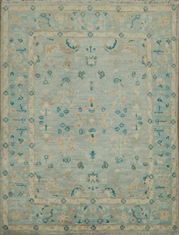 Vegetable Dye Oushak Turkish Accent Rug 3x4