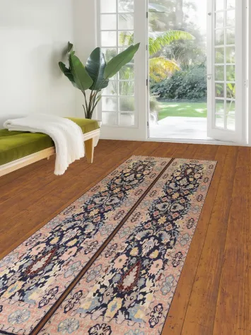 Set Of 2 Sultanabad Ziegler Vegetable Dye Runner Rugs 3x10
