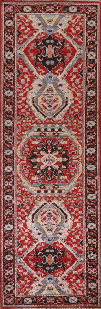 Vegetable Dye Heriz Serapi Oriental Runner Rug 3x12